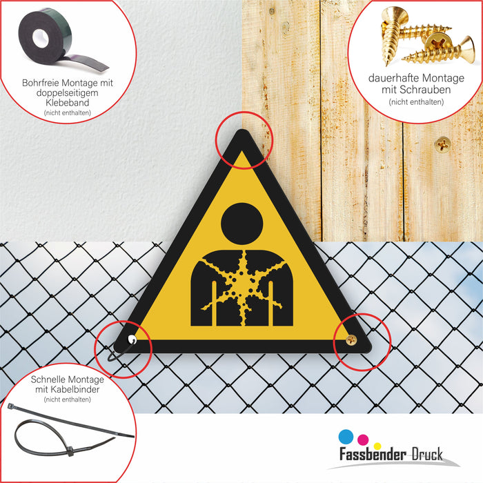 Warnzeichen (W071) Warnung vor gesundheitsgefährdenden Stoffen oder Gemischen - nach DIN EN ISO 7010