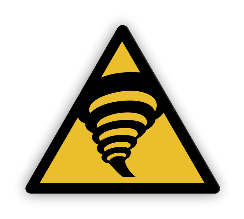 Warnzeichen (W074) Warnung vor Tornadogebiet - nach DIN EN ISO 7010