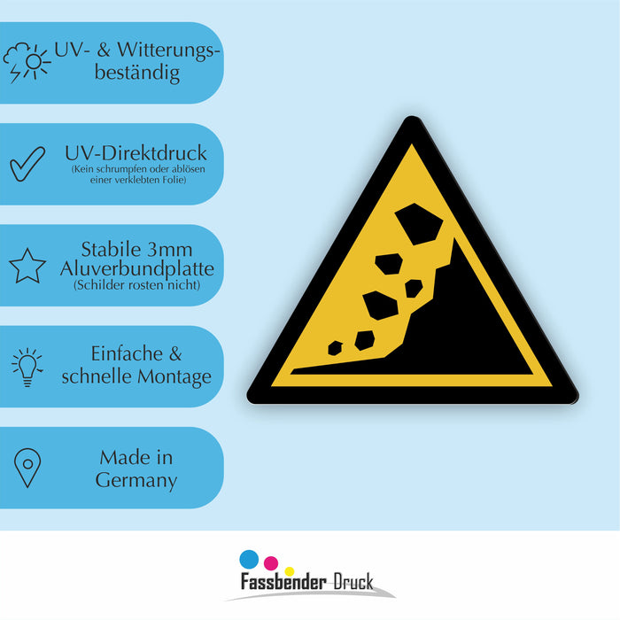 Warnzeichen (W078) Warnung vor Erdrutschgebiet - nach DIN EN ISO 7010