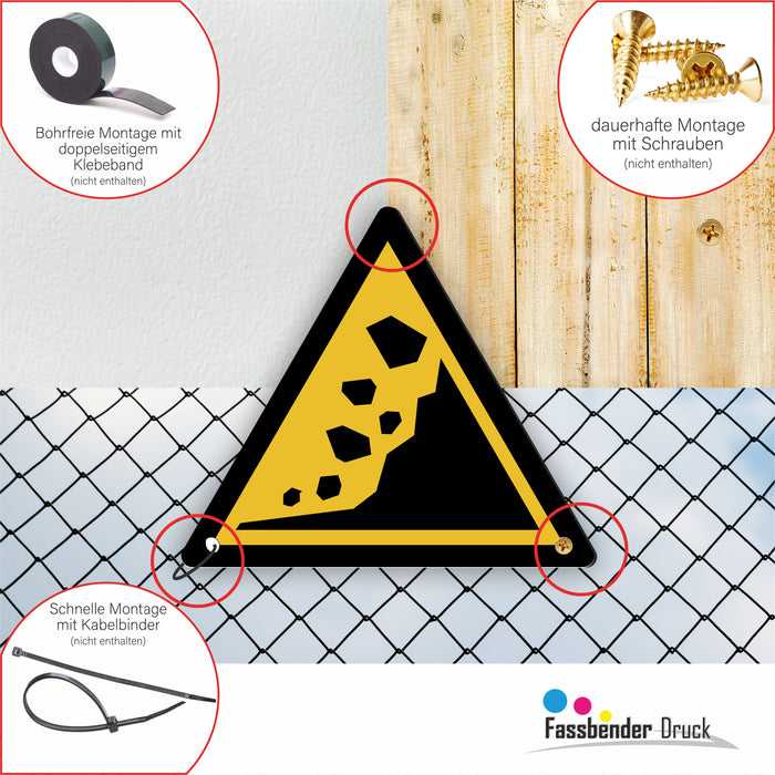 Warnzeichen (W078) Warnung vor Erdrutschgebiet - nach DIN EN ISO 7010