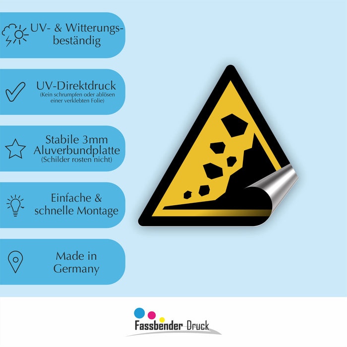 Warnzeichen (W078) Warnung vor Erdrutschgebiet - nach DIN EN ISO 7010