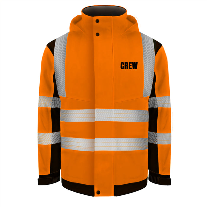 CREW Softshell Winterjacke / Sicherheitsjacke mit Reißverschluss und Taschen