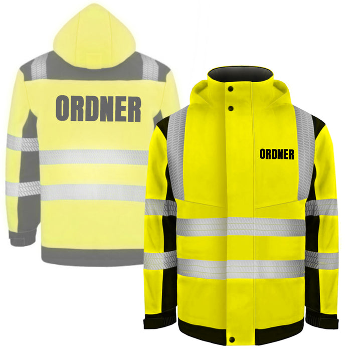 ORDNER Softshell Winterjacke / Sicherheitsjacke mit Reißverschluss und Taschen