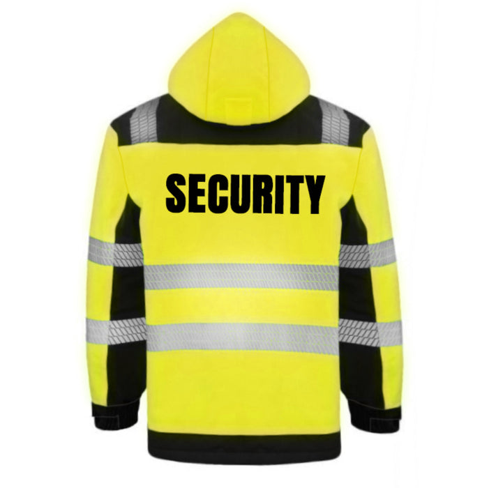 SECURITY Softshell Winterjacke / Sicherheitsjacke mit Reißverschluss und Taschen