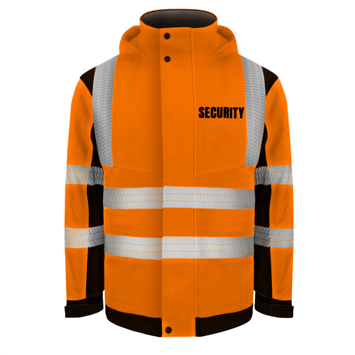 SECURITY Softshell Winterjacke / Sicherheitsjacke mit Reißverschluss und Taschen