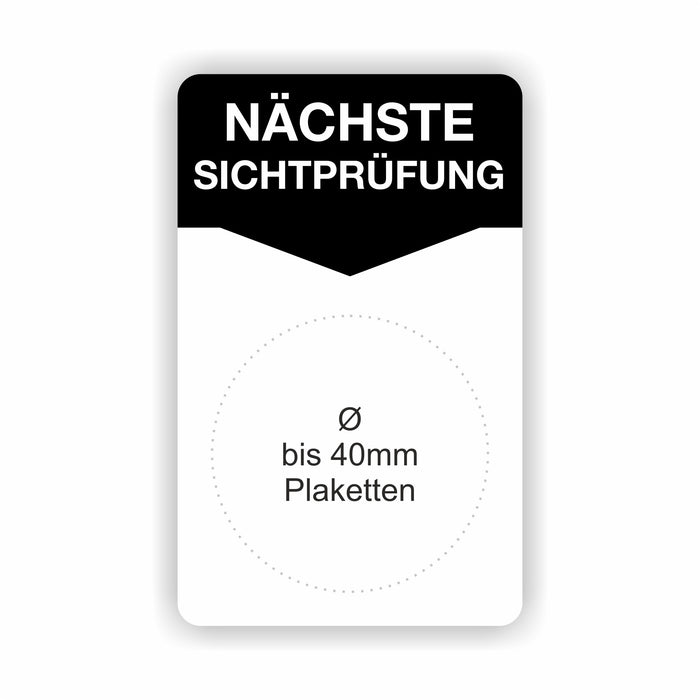 NÄCHSTE SICHTPRÜFUNG 40x80mm Grundetiketten / Grundträger / Untergrund