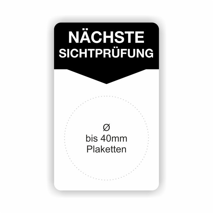 NÄCHSTE SICHTPRÜFUNG 50x80mm Grundetiketten / Grundträger / Untergrund