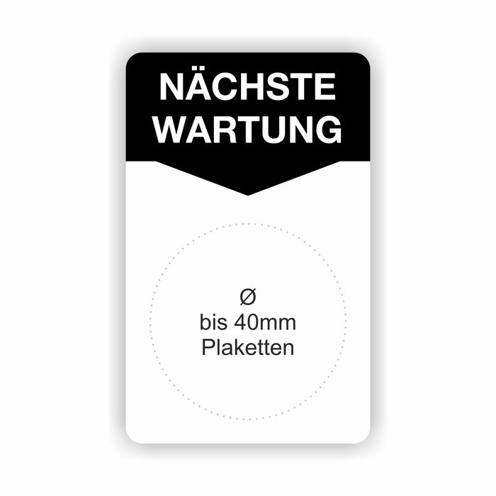 NÄCHSTE WARTUNG 40x80mm Grundetiketten / Grundträger / Untergrund