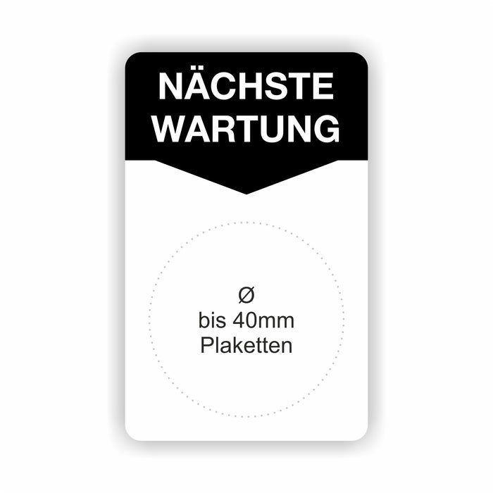NÄCHSTE WARTUNG 50x80mm Grundetiketten / Grundträger / Untergrund