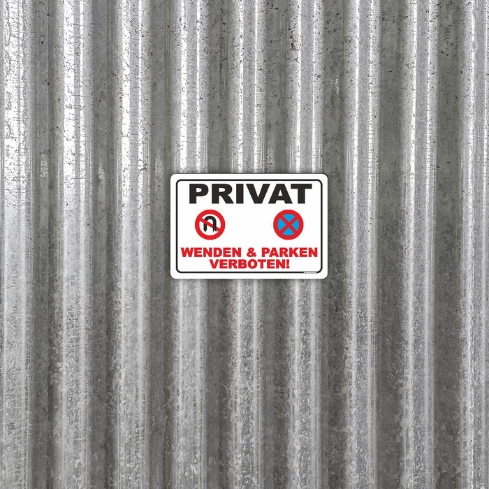 D-046 Parkverbotsschild Privatparkplatz – Schild Wenden & Parken verboten