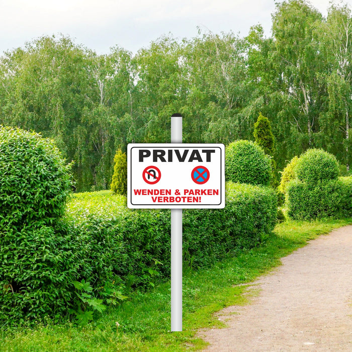 D-046 Parkverbotsschild Privatparkplatz – Schild Wenden & Parken verboten