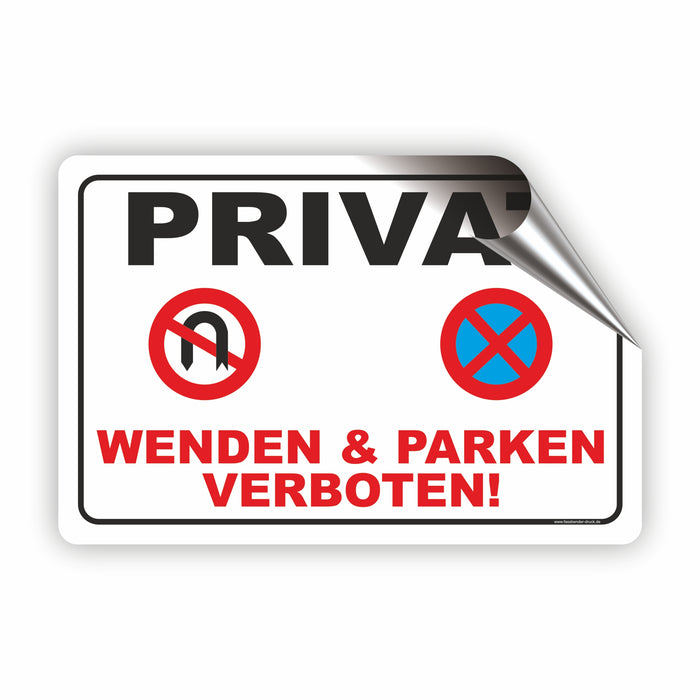 D-046 Parkverbotsschild Privatparkplatz – Schild Wenden & Parken verboten