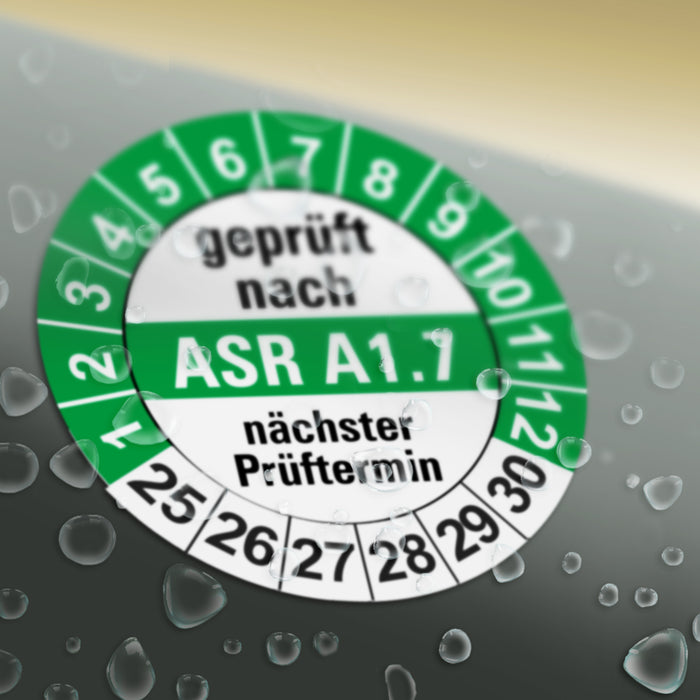 ASR A1.7 Wartungsetiketten / Prüfplaketten / Prüfetiketten