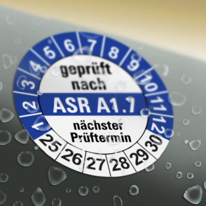 ASR A1.7 Wartungsetiketten / Prüfplaketten / Prüfetiketten