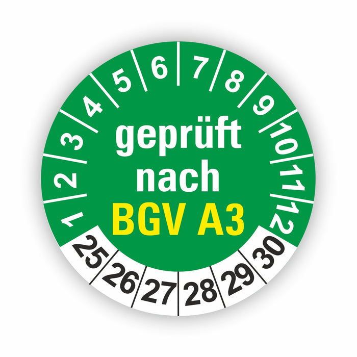BGV A3 Wartungsetiketten / Prüfplaketten / Prüfetiketten
