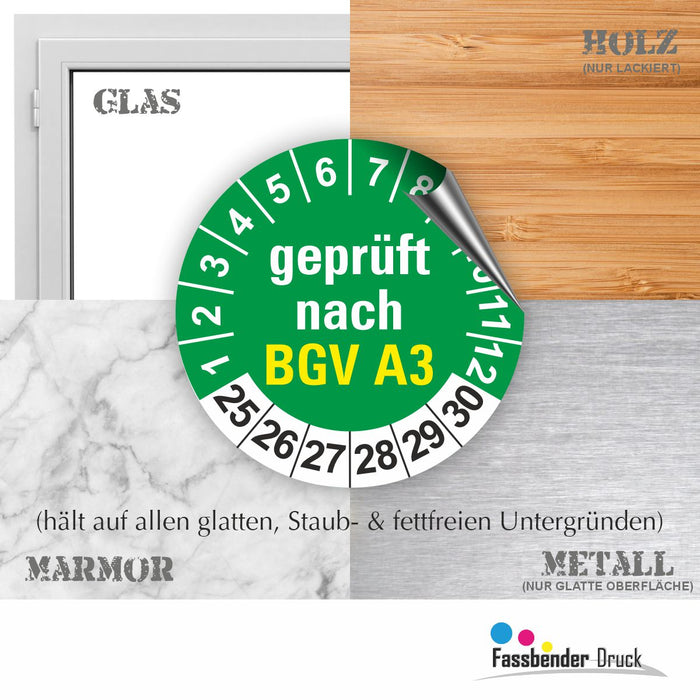 BGV A3 Wartungsetiketten / Prüfplaketten / Prüfetiketten