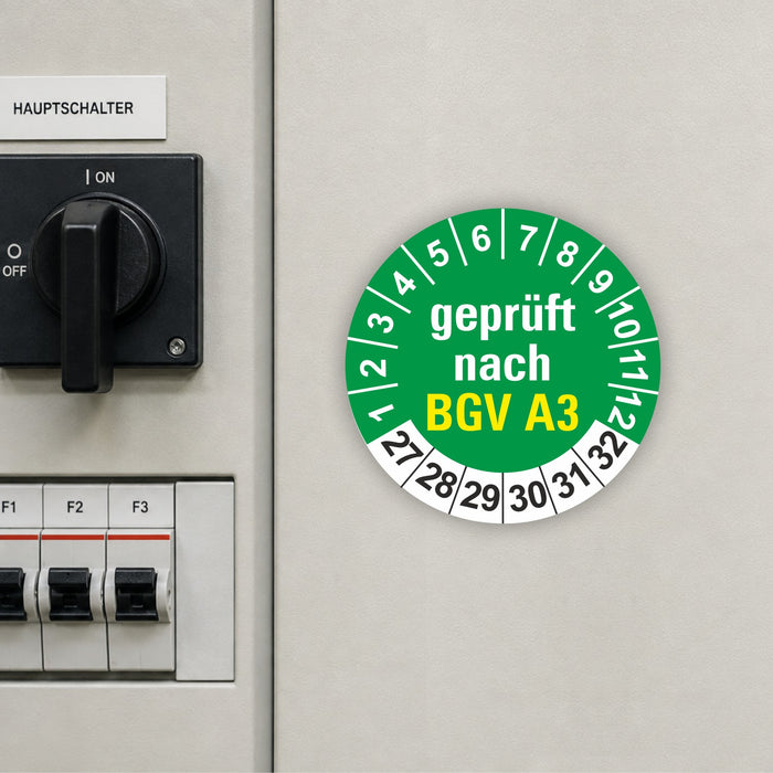 BGV A3 Wartungsetiketten / Prüfplaketten / Prüfetiketten