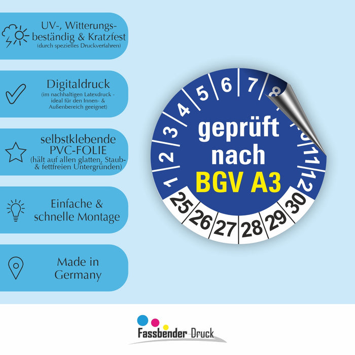 BGV A3 Wartungsetiketten / Prüfplaketten / Prüfetiketten