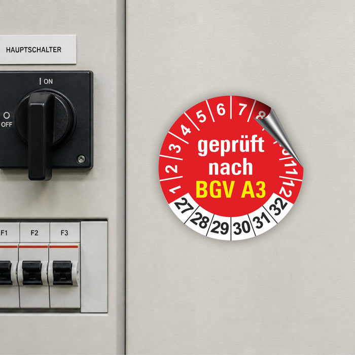 BGV A3 Wartungsetiketten / Prüfplaketten / Prüfetiketten