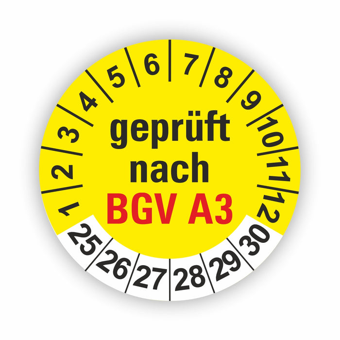 BGV A3 Wartungsetiketten / Prüfplaketten / Prüfetiketten