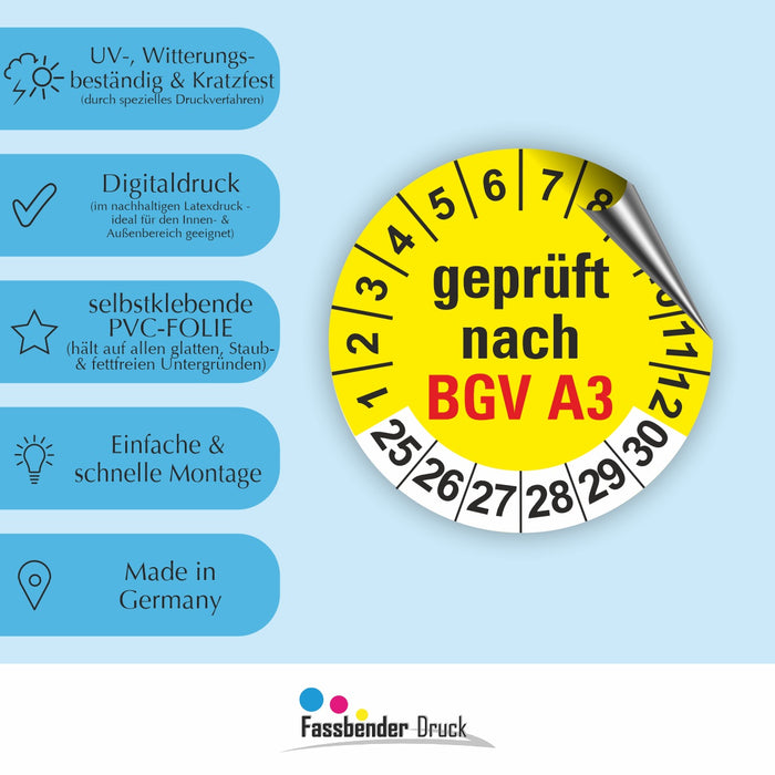 BGV A3 Wartungsetiketten / Prüfplaketten / Prüfetiketten