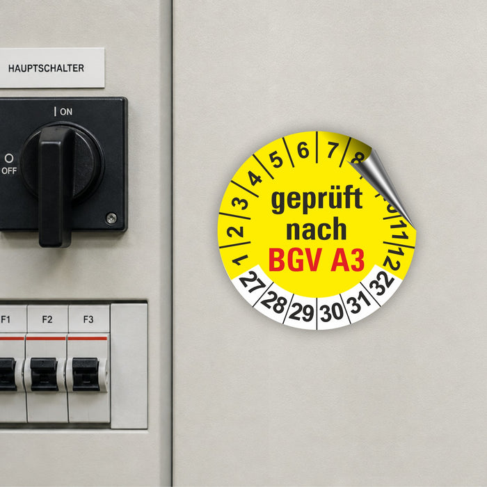 BGV A3 Wartungsetiketten / Prüfplaketten / Prüfetiketten