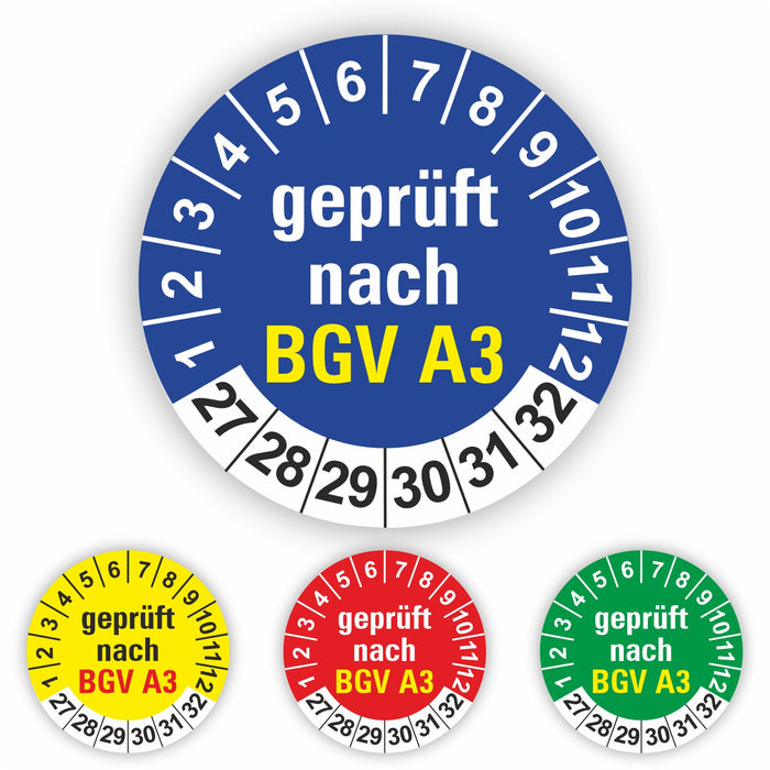 BGV A3 Wartungsetiketten / Prüfplaketten / Prüfetiketten