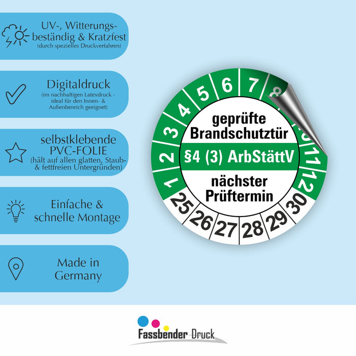 BRANDSCHUTZ Wartungsetiketten / Prüfplaketten / Prüfetiketten