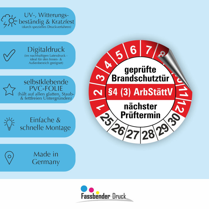 BRANDSCHUTZ Wartungsetiketten / Prüfplaketten / Prüfetiketten