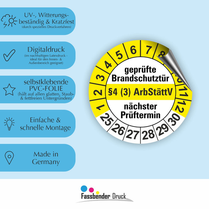 BRANDSCHUTZ Wartungsetiketten / Prüfplaketten / Prüfetiketten