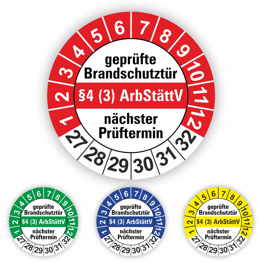 BRANDSCHUTZ Wartungsetiketten / Prüfplaketten / Prüfetiketten