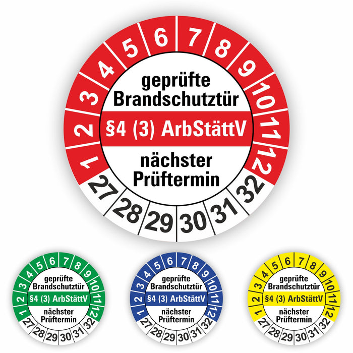 BRANDSCHUTZ Wartungsetiketten / Prüfplaketten / Prüfetiketten