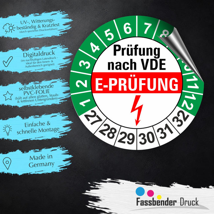 E-Prüfung Wartungsetiketten / Prüfplaketten / Prüfetiketten