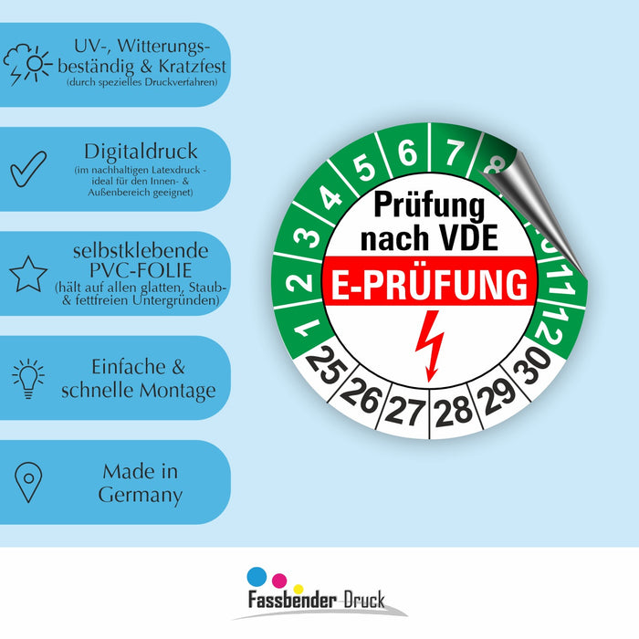 E-Prüfung Wartungsetiketten / Prüfplaketten / Prüfetiketten