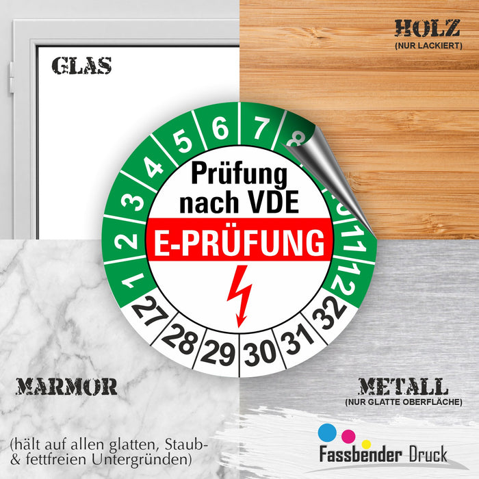 E-Prüfung Wartungsetiketten / Prüfplaketten / Prüfetiketten