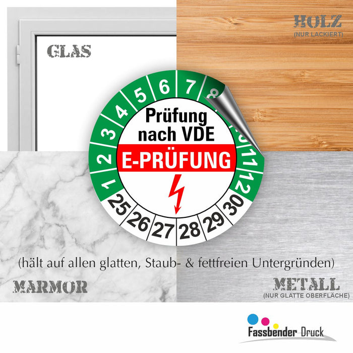 E-Prüfung Wartungsetiketten / Prüfplaketten / Prüfetiketten