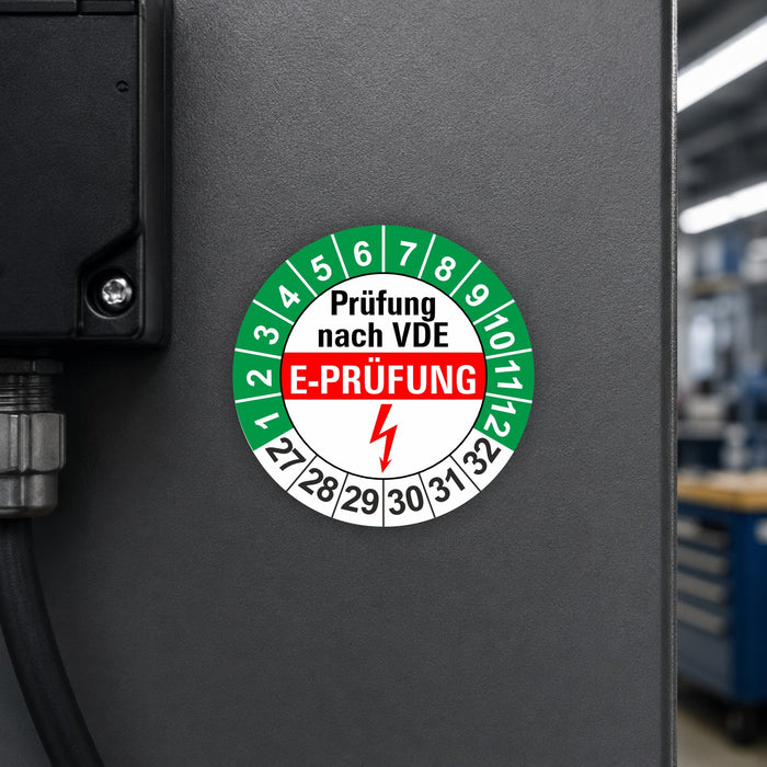 E-Prüfung Wartungsetiketten / Prüfplaketten / Prüfetiketten