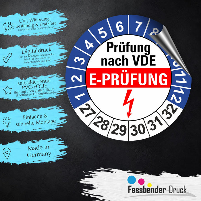 E-Prüfung Wartungsetiketten / Prüfplaketten / Prüfetiketten
