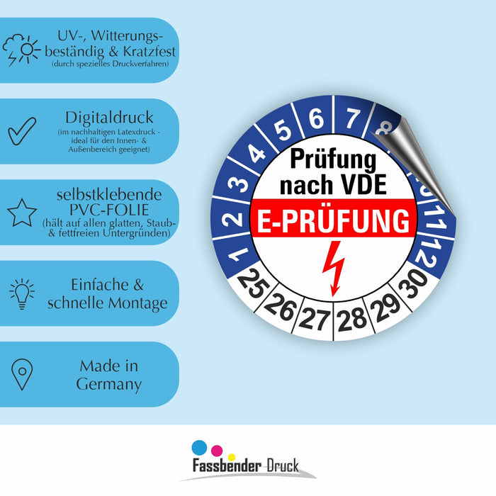 E-Prüfung Wartungsetiketten / Prüfplaketten / Prüfetiketten