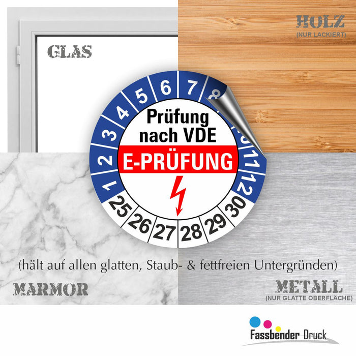 E-Prüfung Wartungsetiketten / Prüfplaketten / Prüfetiketten