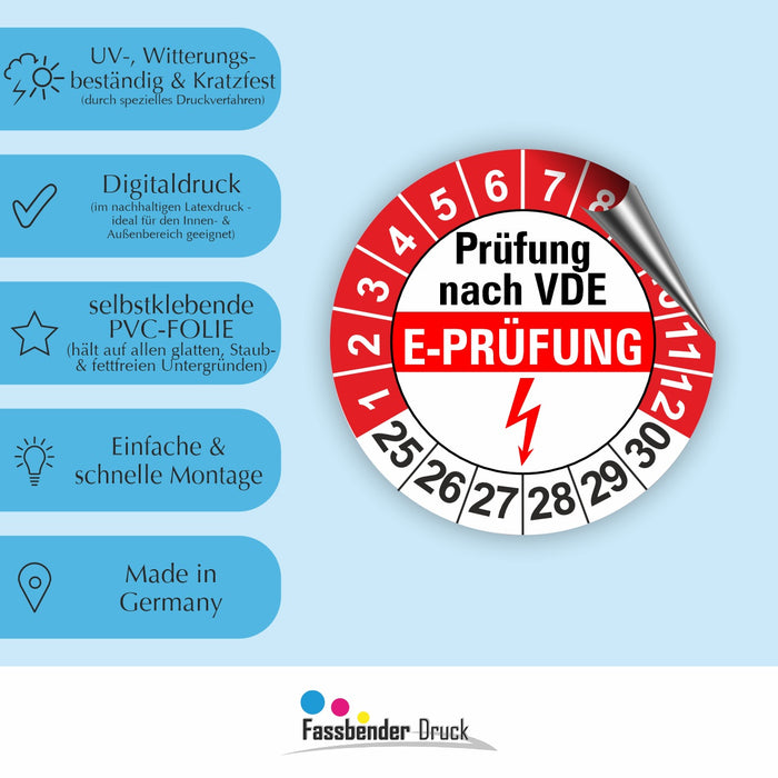E-Prüfung Wartungsetiketten / Prüfplaketten / Prüfetiketten