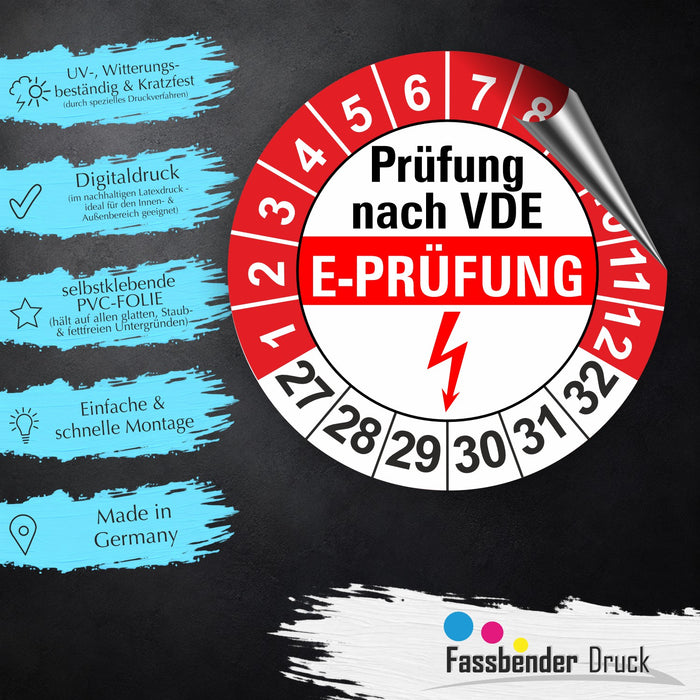 E-Prüfung Wartungsetiketten / Prüfplaketten / Prüfetiketten