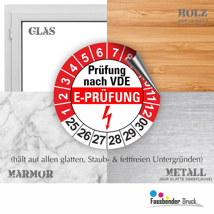 E-Prüfung Wartungsetiketten / Prüfplaketten / Prüfetiketten