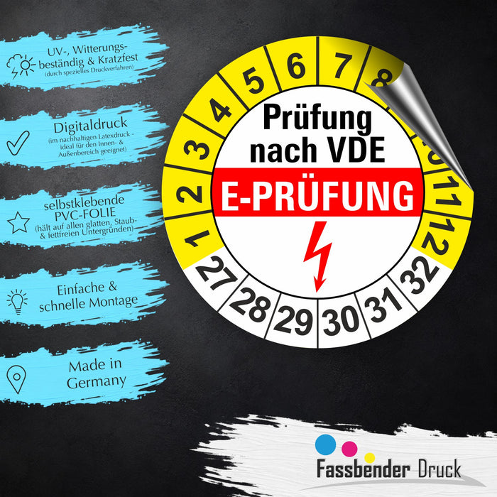 E-Prüfung Wartungsetiketten / Prüfplaketten / Prüfetiketten