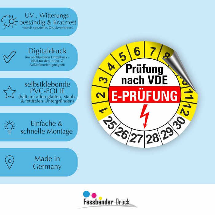 E-Prüfung Wartungsetiketten / Prüfplaketten / Prüfetiketten
