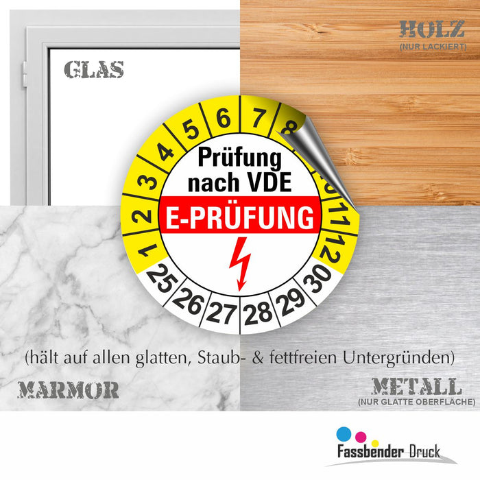 E-Prüfung Wartungsetiketten / Prüfplaketten / Prüfetiketten
