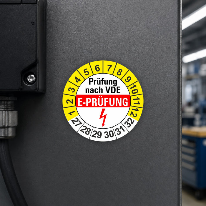 E-Prüfung Wartungsetiketten / Prüfplaketten / Prüfetiketten