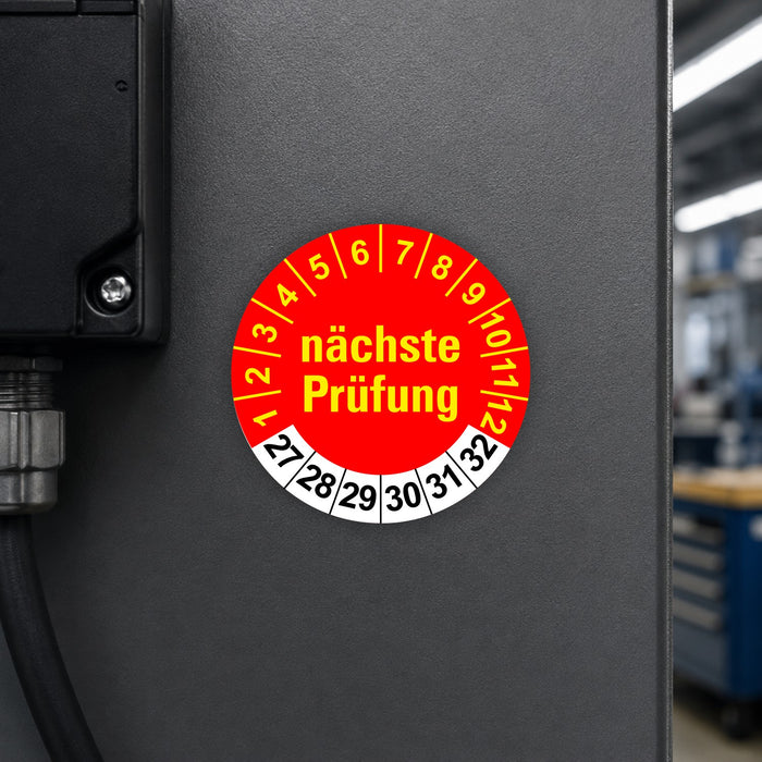 Nächste Prüfung ROT/GELB Wartungsetiketten / Prüfplaketten / Prüfetiketten