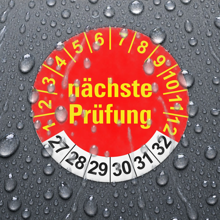 Nächste Prüfung ROT/GELB Wartungsetiketten / Prüfplaketten / Prüfetiketten