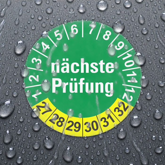 Nächste Prüfung GRÜN/GELB Wartungsetiketten / Prüfplaketten / Prüfetiketten